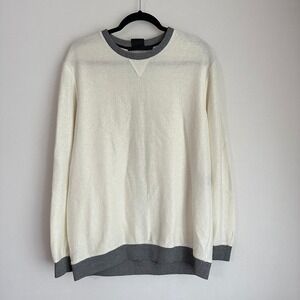 Alexander Wang White and Gray Crewneck Sweater